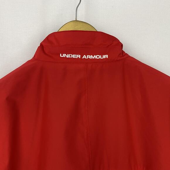 Under Armour Performance Golf Jacket Mens Large Red Short Sleeve 1/4 Zip Wind - Picture 3 of 14